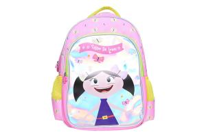 Mochila Costa O Show Da Luna Yins Kids Ys42263 Cor Rosa Com Verde